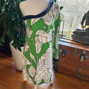 Prairie New York Silk Dress in Green and Cream